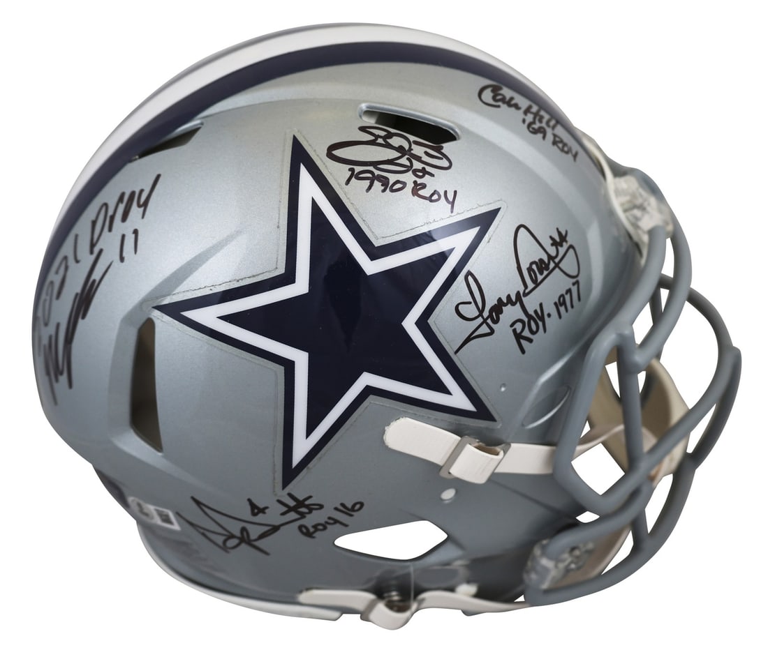 Dallas Cowboys Signed Full Size Speed Proline Helmet BAS: Dallas Cowboys Signed Full Size Speed Proline Helmet BAS This autographed Riddell Authentic Full Size Speed Proline Helmet features the signatures of five legendary Dallas Cowboys players: Dak Prescot