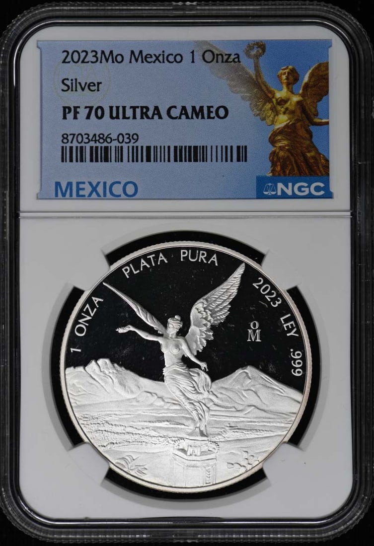 2023 Mexico Silver Libertad 5 Coin NGC PR70DCAM: 2023 Mexico Silver Libertad 5 Coin NGC PR70DCAM This is a 2023 Mexico Silver 5-piece set featuring 1 Onza, 1/2, 1/4, 1/10, and 1/20 denominations. Each coin is certified by NGC with a PR70DCAM grade, 