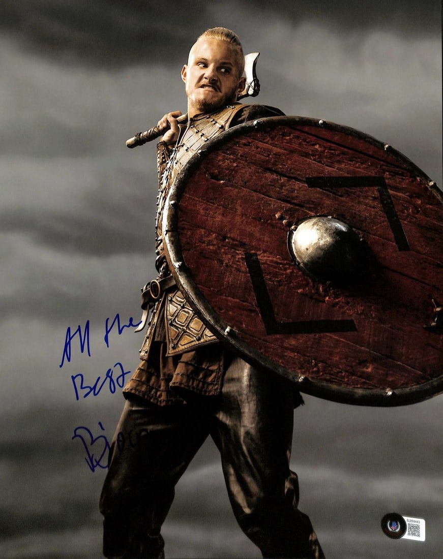 Alexander Ludwig Vikings 11x14 Autographed Photo Beckett Certified: Alexander Ludwig Vikings 11x14 Autographed Photo Beckett Certified This is an autographed 11x14 photograph featuring Alexander Ludwig as Bjorn Ironside from the television series Vikings. The photo is