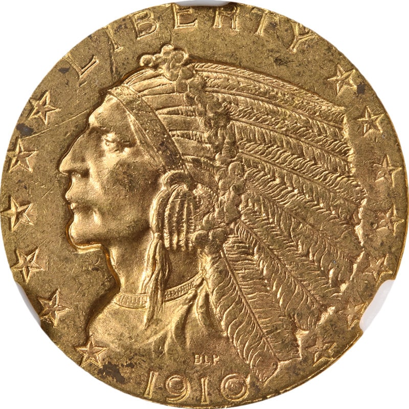 1910 Indian Head $5 Gold Coin NGC MS62 Strong Strike (1 of 4)