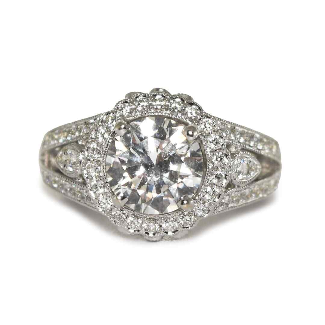 18K White Gold GIA Diamond Ring 2.61ct Round Brilliant (1 of 8)
