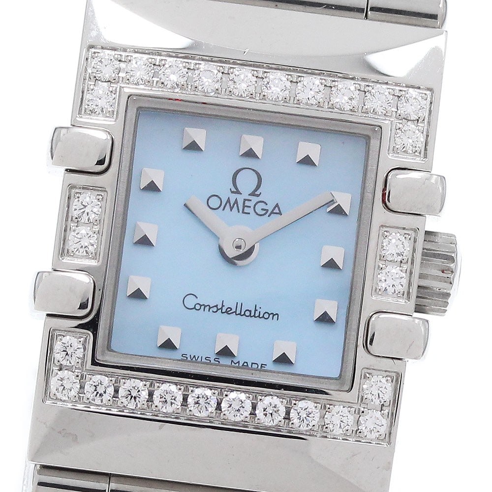 Omega Constellation 1537.74 Diamond Bezel Ladies Quartz Watch: Omega Constellation 1537.74 Diamond Bezel Ladies Quartz Watch This OMEGA Constellation ladies wristwatch features a stainless steel case and bracelet with a diamond bezel, paired with a blue shell dia