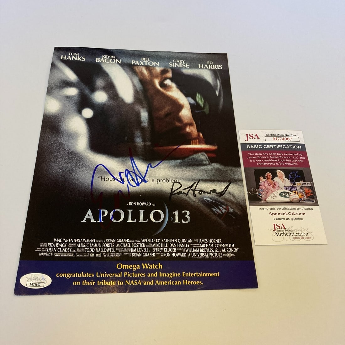 Ed Harris Ron Howard Signed Apollo 13 Movie Poster JSA Authenticated (1 of 5)