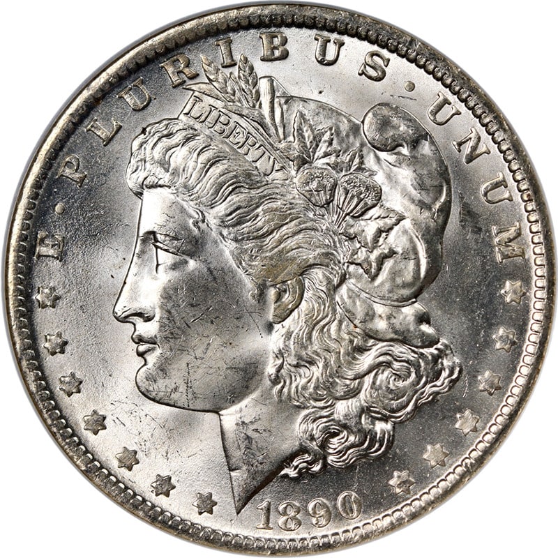 NGC MS63 1890-O Morgan Silver Dollar Uncirculated New Orleans Mint: NGC MS63 1890-O Morgan Silver Dollar Uncirculated New Orleans Mint This stunning 1890-O Morgan Silver Dollar is certified by NGC with a grade of MS63, showcasing exceptional eye appeal and a brilliant