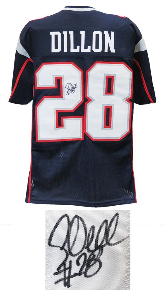 Signed Corey Dillon Patriots Navy Custom Jersey XL with COA (1 of 1)
