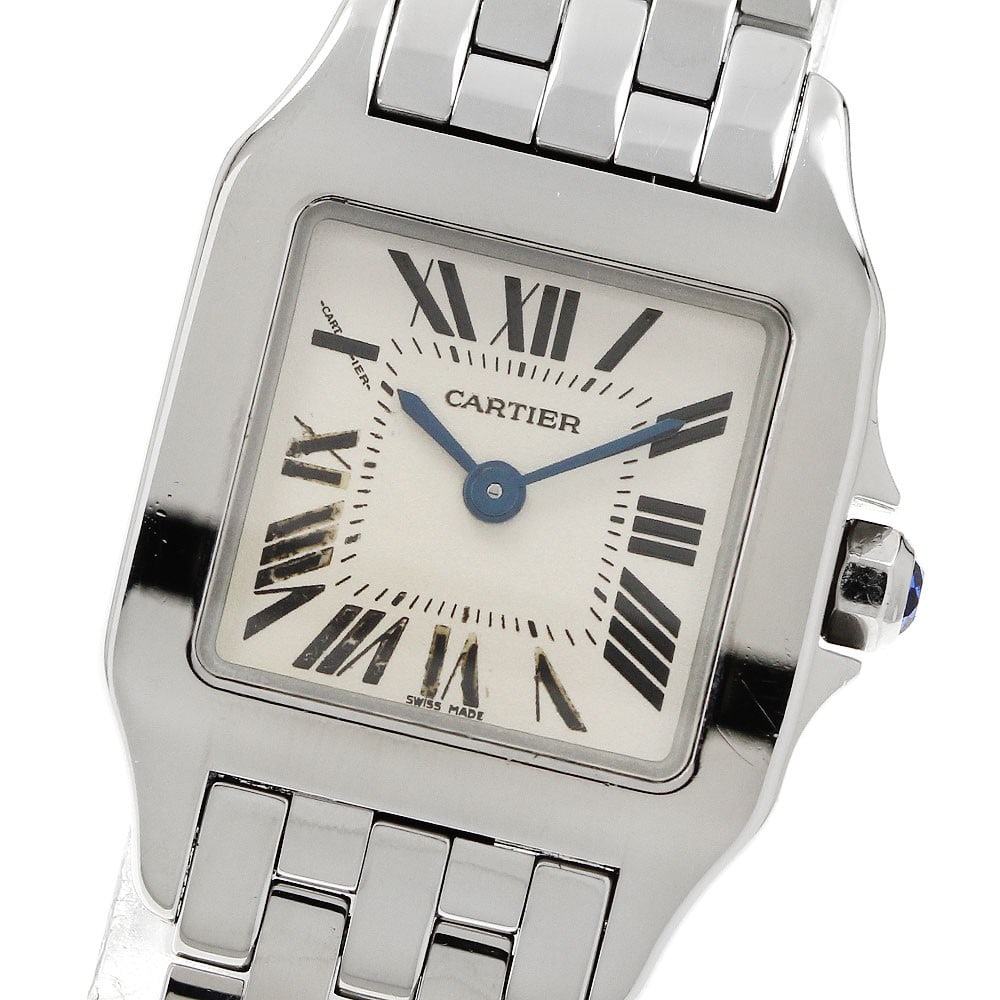 Cartier Santos Demoiselle Ladies Quartz Stainless Steel Wristwatch: Cartier Santos Demoiselle Ladies Quartz Stainless Steel Wristwatch This Cartier Santos Demoiselle SM W25064Z5 is a ladies' wristwatch crafted from stainless steel and powered by a quartz movement. Des