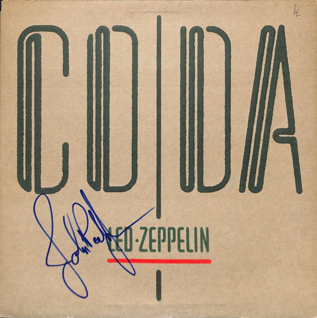 Beckett Certified John Paul Jones Coda Autographed Record Cover (1 of 1)