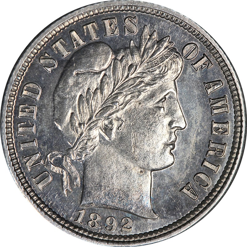 1892 Philadelphia Barber Dime Silver BU Uncertified (1 of 2)