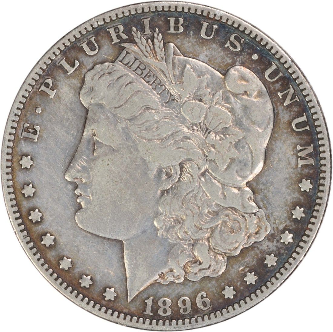 1896 San Francisco Morgan Dollar Extra Fine Uncertified Silver Coin: 1896 San Francisco Morgan Dollar Extra Fine Uncertified Silver Coin This is an 1896-S Morgan Silver Dollar from the United States, featuring a composition of 90% silver and 10% copper. Minted in San F