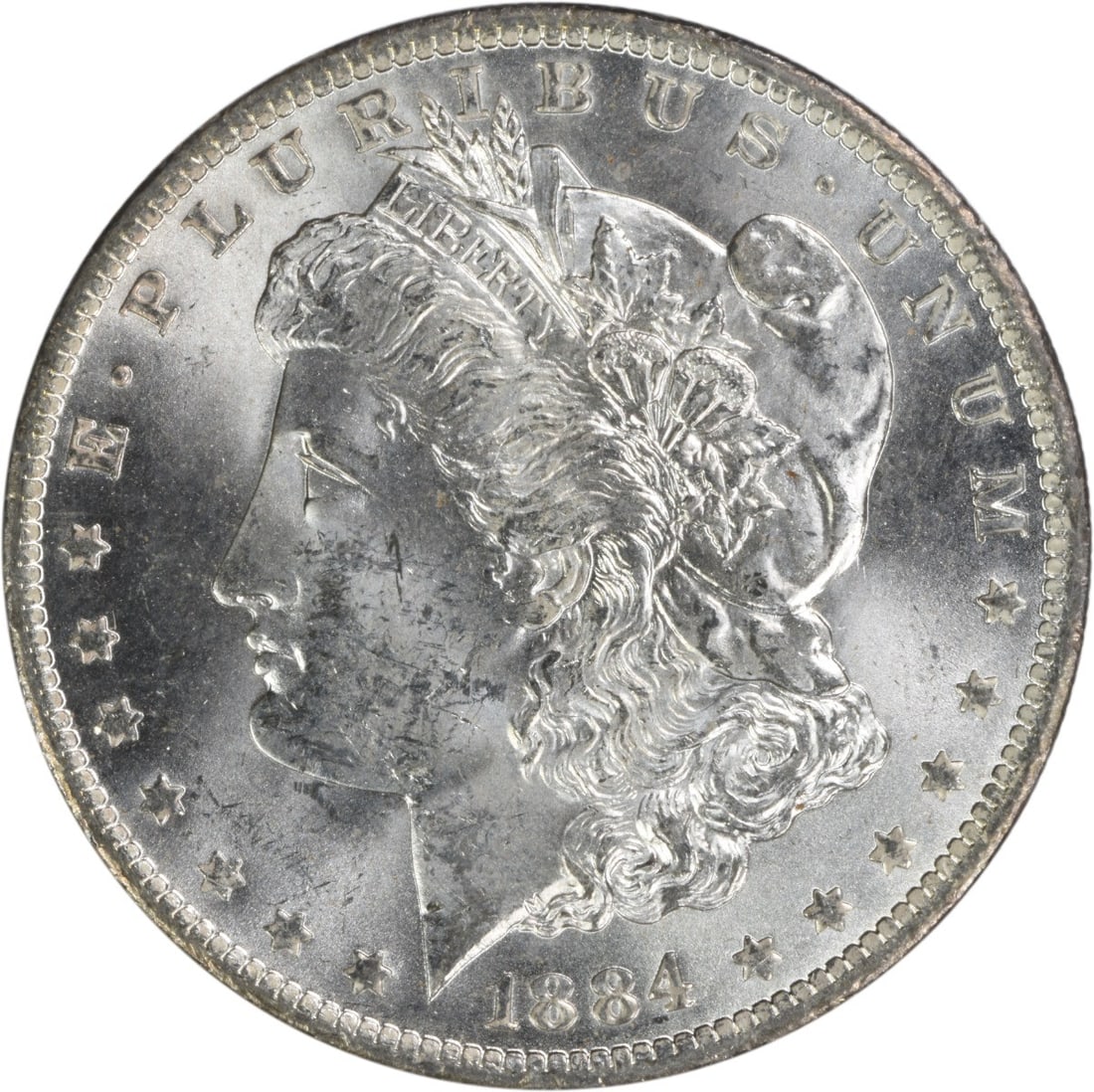 Choice Uncirculated 1884-O Silver Dollar Morgan Uncertified: Choice Uncirculated 1884-O Silver Dollar Morgan Uncertified This 1884-O Morgan Silver Dollar is an uncirculated coin graded as Choice Brilliant Uncirculated. It is composed of silver and was minted in