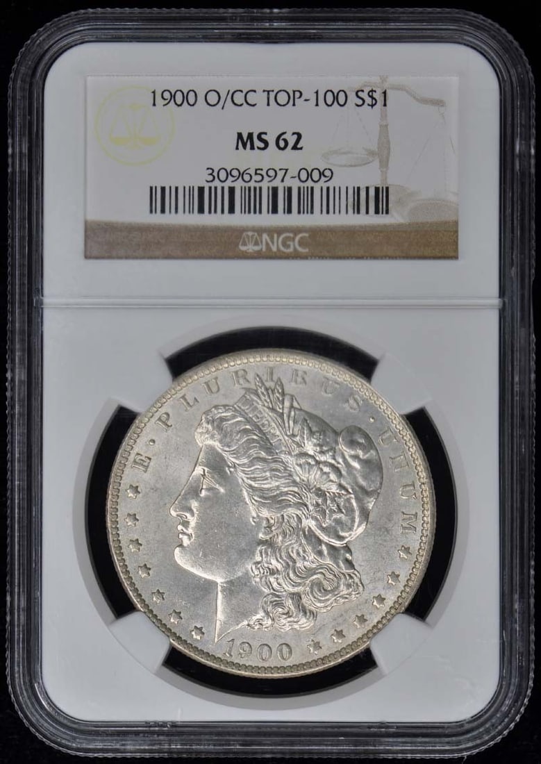 1900-O/CC NGC MS62 Uncirculated Morgan Dollar Coin: 1900-O/CC NGC MS62 Uncirculated Morgan Dollar Coin This 1900-O/CC Morgan Dollar is a remarkable piece certified by NGC with a grade of MS62, indicating its uncirculated condition. Minted in Philadelph