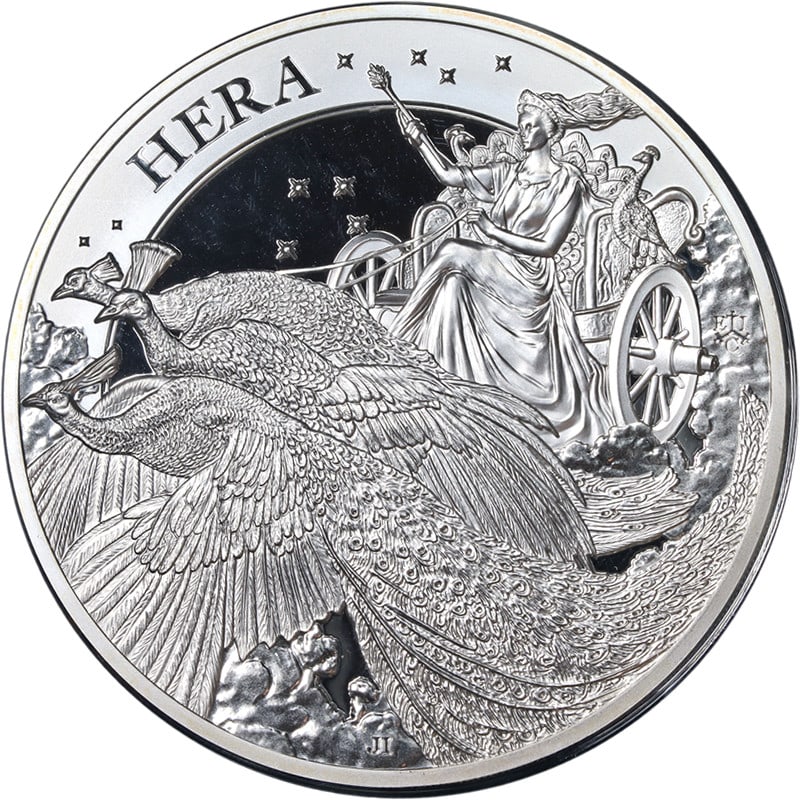2022 St. Helena 5 Ounce Silver Proof Goddess Hera 65mm OGP COA Limited 500 pcs: 2022 St. Helena 5 Ounce Silver Proof Goddess Hera 65mm OGP COA Limited 500 pcs Introducing the 2022 St. Helena 5 Ounce Silver 5 Pound Proof featuring the Goddesses Hera. This stunning coin is uncircul