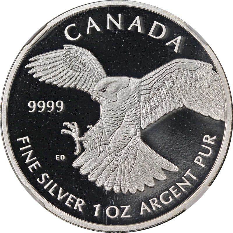 2014 Canada Silver $5 Peregrine Falcon NGC PF70 Ultra Cameo Coin: 2014 Canada Silver $5 Peregrine Falcon NGC PF70 Ultra Cameo Coin This 2014 Canada Silver $5 Peregrine Falcon coin is a stunning collectible, showcasing exceptional eye appeal with fantastic luster and