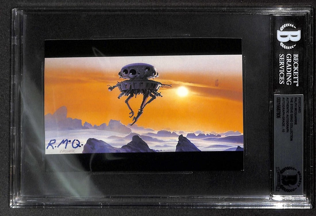 Beckett Authenticated Ralph McQuarrie Star Wars Probe Droid Postcard Signed (1 of 1)