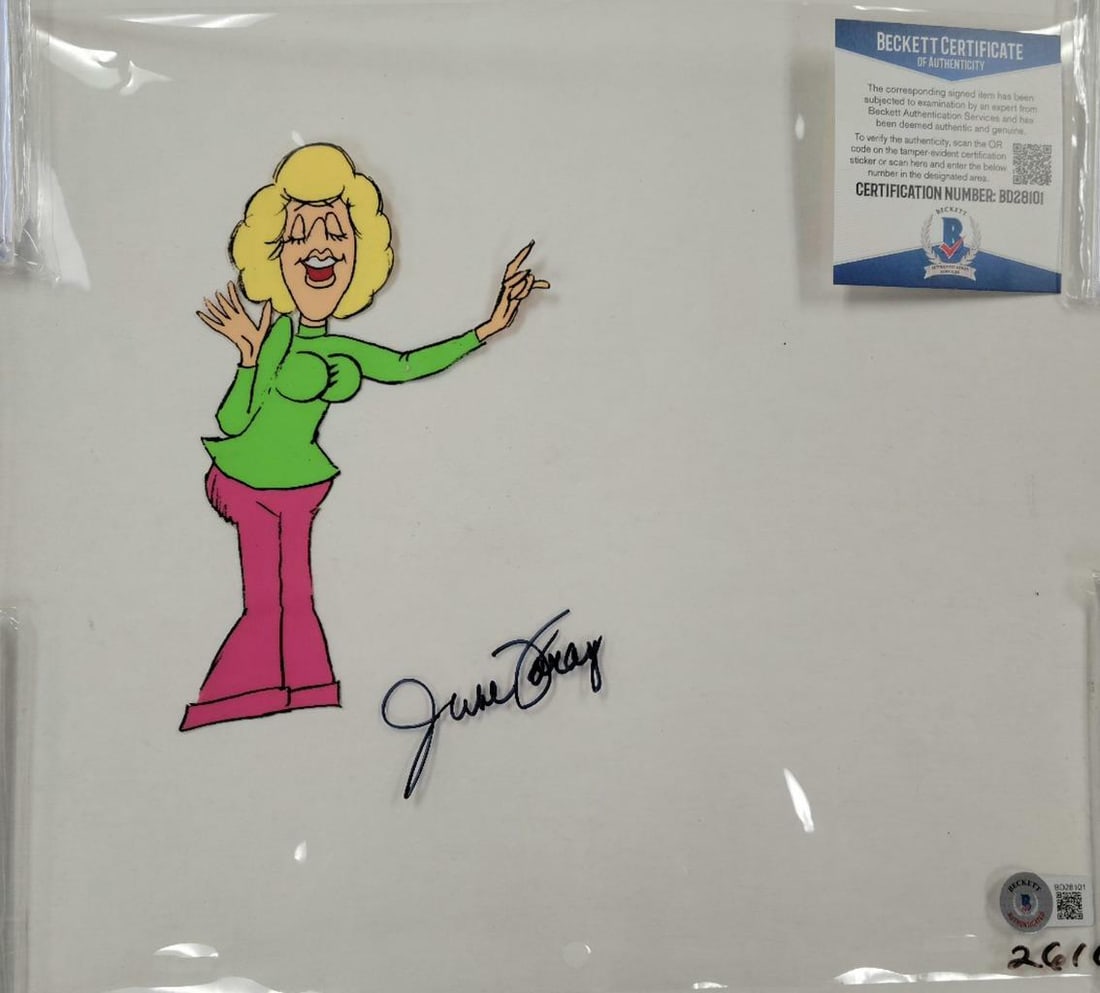 June Foray Autographed 10.5x12 Animation Cel With Beckett BAS Authentication (1 of 1)