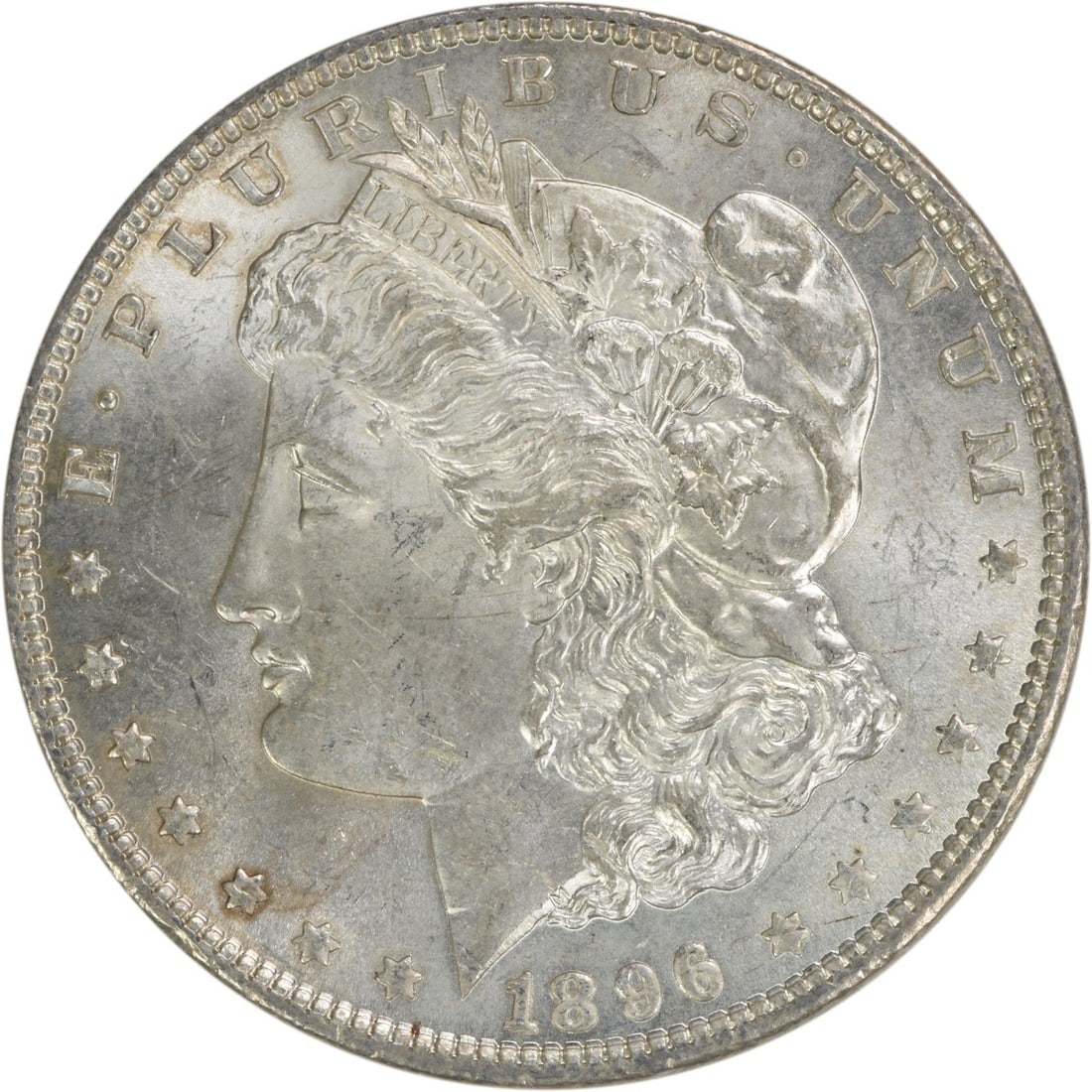 1896 Uncirculated Morgan Dollar Silver Coin BU Uncertified No Mint Mark: 1896 Uncirculated Morgan Dollar Silver Coin BU Uncertified No Mint Mark This 1896 Morgan Silver Dollar is an uncirculated, pre-owned coin from the United States. It is composed of silver and features 