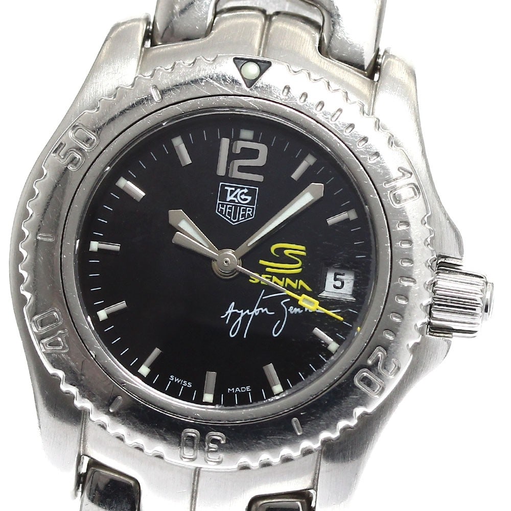 TAG Heuer Link Quartz Womens Steel Date Watch WT141N.BA0560: TAG Heuer Link Quartz Womens Steel Date Watch WT141N.BA0560 This TAG Heuer Link Ayrton Senna Limited Edition quartz wristwatch is designed for women and features a stainless steel case and bracelet. T