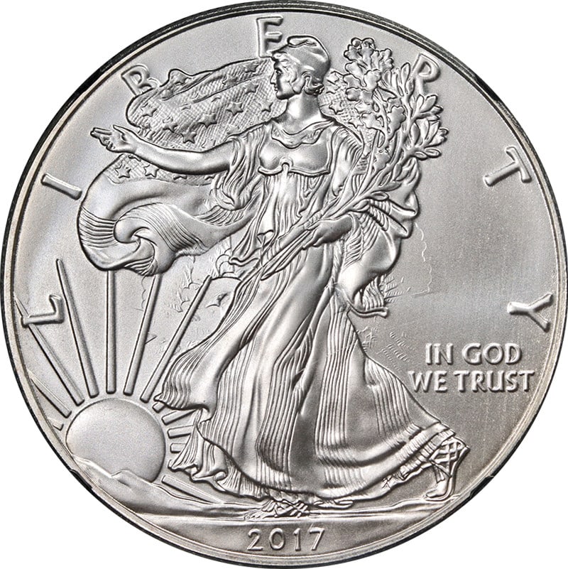 2017 (P) Silver American Eagle $1 NGC MS69 Clashed Dies Mercanti Error: 2017 (P) Silver American Eagle $1 NGC MS69 Clashed Dies Mercanti Error This 2017 (P) Silver American Eagle $1 coin features a stunning design with exceptional eye appeal and brilliant luster, graded M