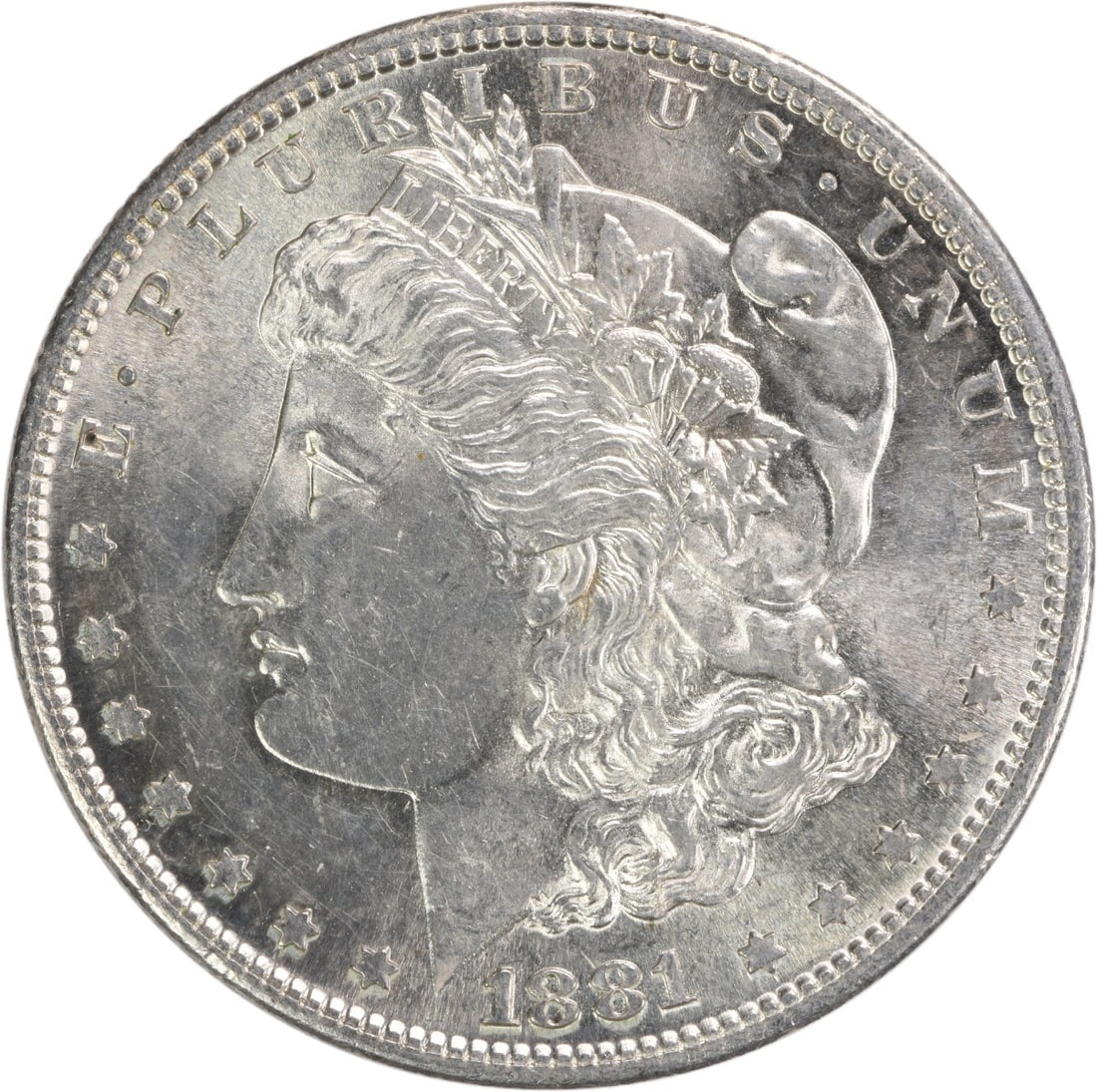 Uncertified 1881 S Morgan Dollar Silver Choice Brilliant Uncirculated: Uncertified 1881 S Morgan Dollar Silver Choice Brilliant Uncirculated This is an 1881-S Morgan Silver Dollar in Choice Brilliant Uncirculated (BU) condition. The coin is uncertified and was minted in 