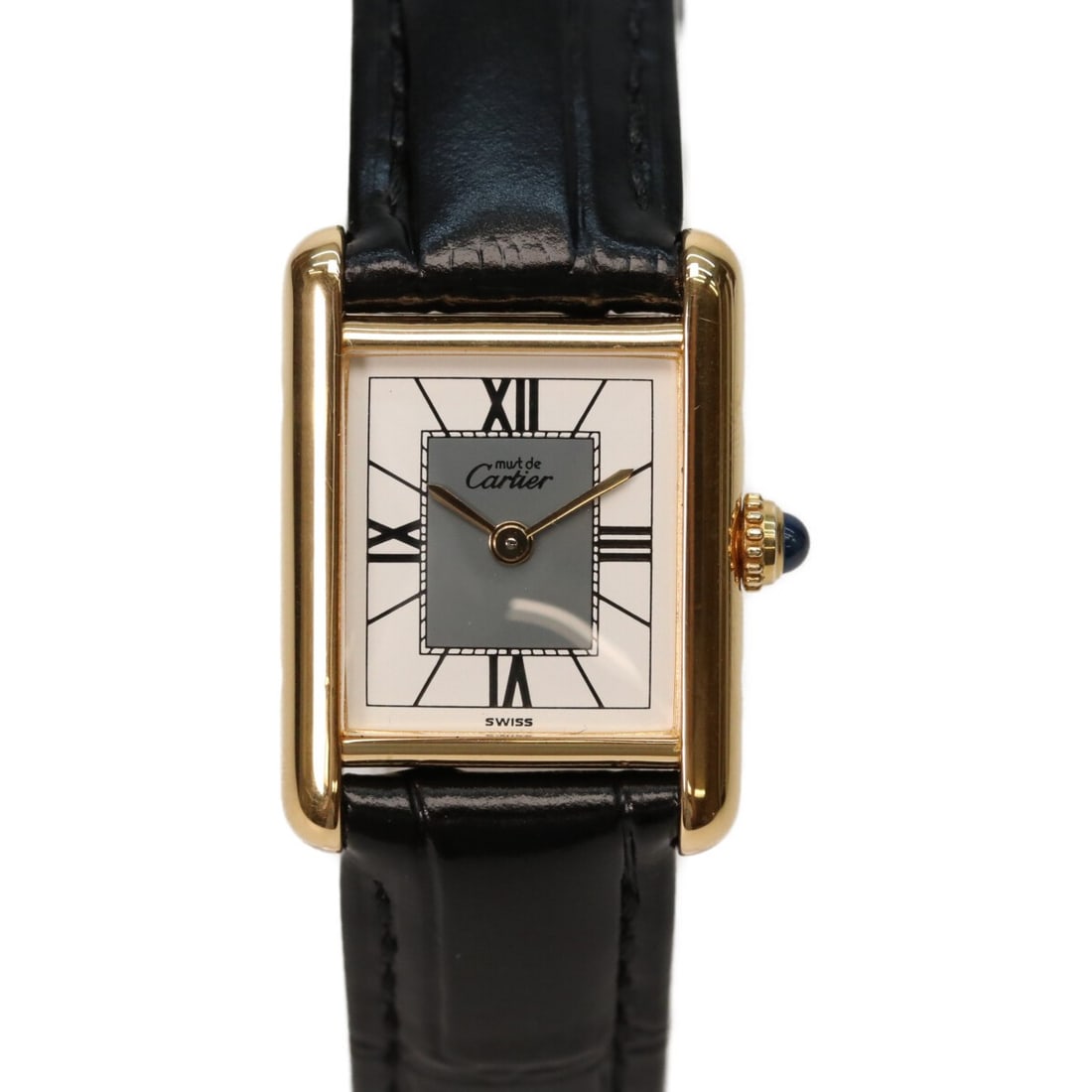 Cartier Must Tank Vermeil Quartz Ladies Wristwatch: Cartier Must Tank Vermeil Quartz Ladies Wristwatch This vintage Cartier Must Tank Vermeil SM wristwatch is designed for women and features a gold bezel, a classic analog display, and a quartz movement