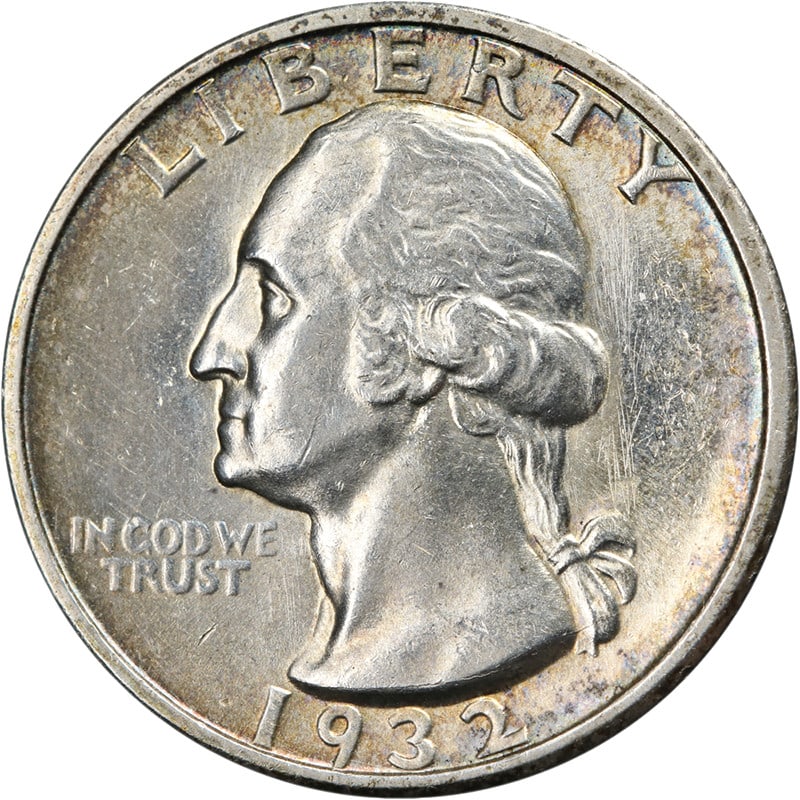 1932-S Washington Quarter Silver Uncirculated with Eye Appeal: 1932-S Washington Quarter Silver Uncirculated with Eye Appeal This 1932-S Washington Quarter showcases excellent eye appeal, characterized by its vibrant luster and striking details. The coin's surfac