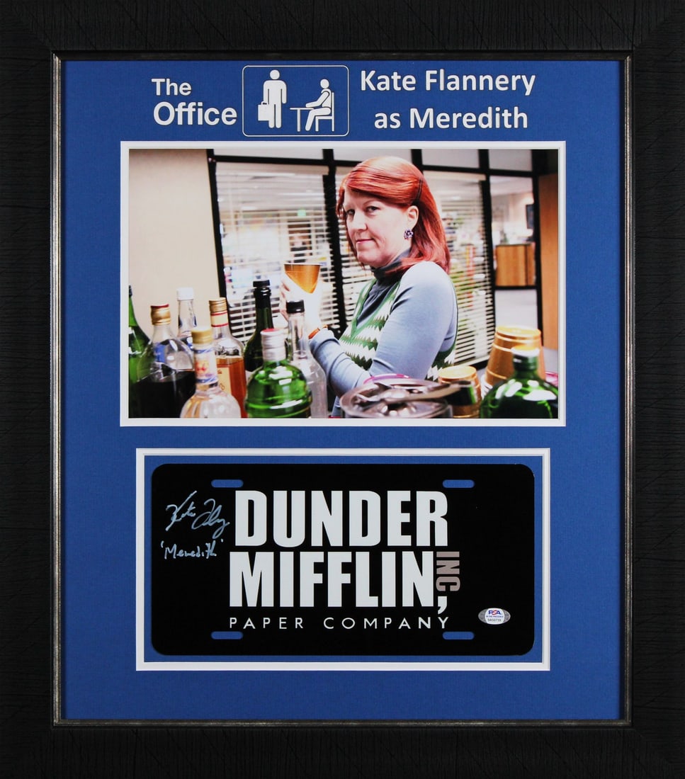 Framed License Plate Signed by Kate Flannery as Meredith with PSA Authentication (1 of 2)