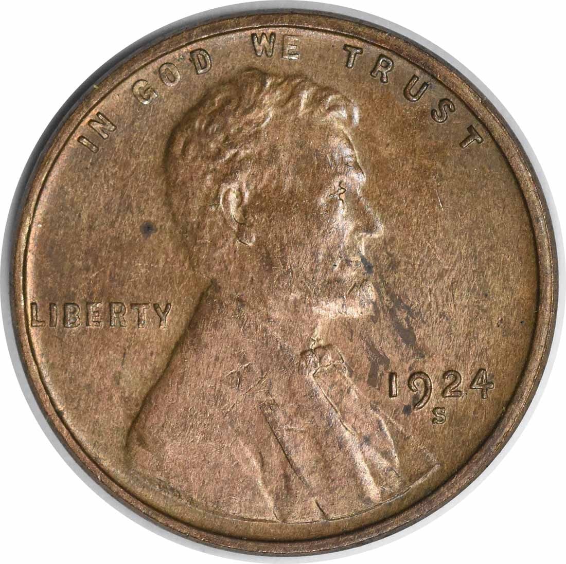 1924-S Lincoln Cent Choice Brilliant Uncirculated Copper Coin (1 of 2)