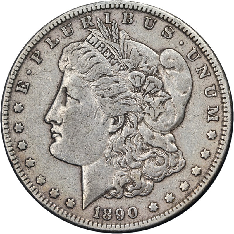 1890 CC Morgan Dollar Choice XF Strong Strike Superb Eye Appeal: 1890 CC Morgan Dollar Choice XF Strong Strike Superb Eye Appeal This 1890-CC Morgan Silver Dollar is a circulated coin featuring strong strike, superb eye appeal, and excellent surfaces. It is graded 
