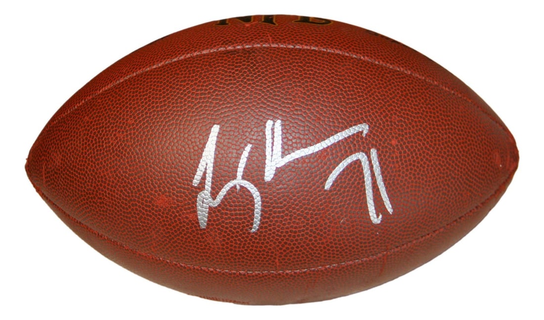 Dallas Cowboys Wilson NFL Ball Signed by Larry Allen JSA Authenticated: Dallas Cowboys Wilson NFL Ball Signed by Larry Allen JSA Authenticated This Wilson NFL football has been autographed by Larry Allen of the Dallas Cowboys. The signature is authenticated by James Spenc