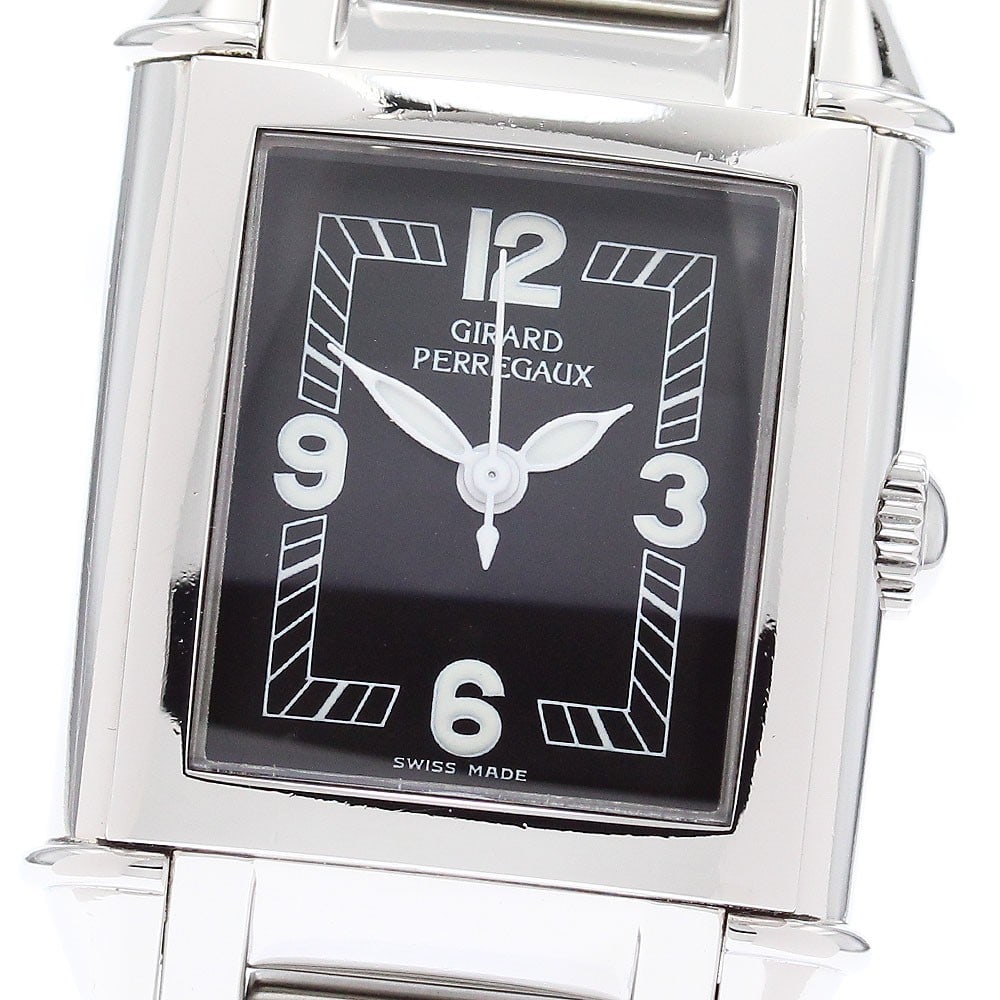 Girard Perregaux Vintage Ladies Manual Wind Watch 2590 Stainless Steel: Girard Perregaux Vintage Ladies Manual Wind Watch 2590 Stainless Steel This Girard Perregaux 2590 vintage women's wristwatch features a stainless steel case and bracelet with a black dial. The manual 