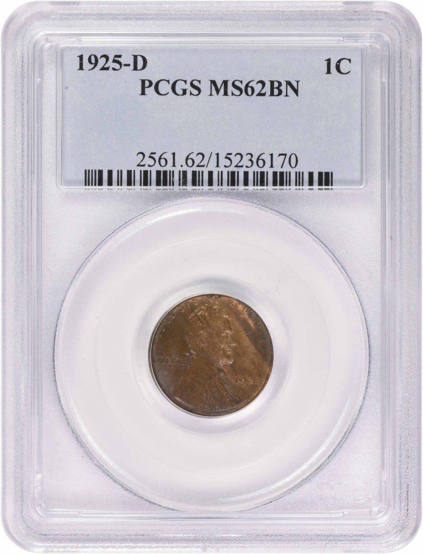 PCGS MS62 1925 D Lincoln Wheat Small Cent (1 of 2)