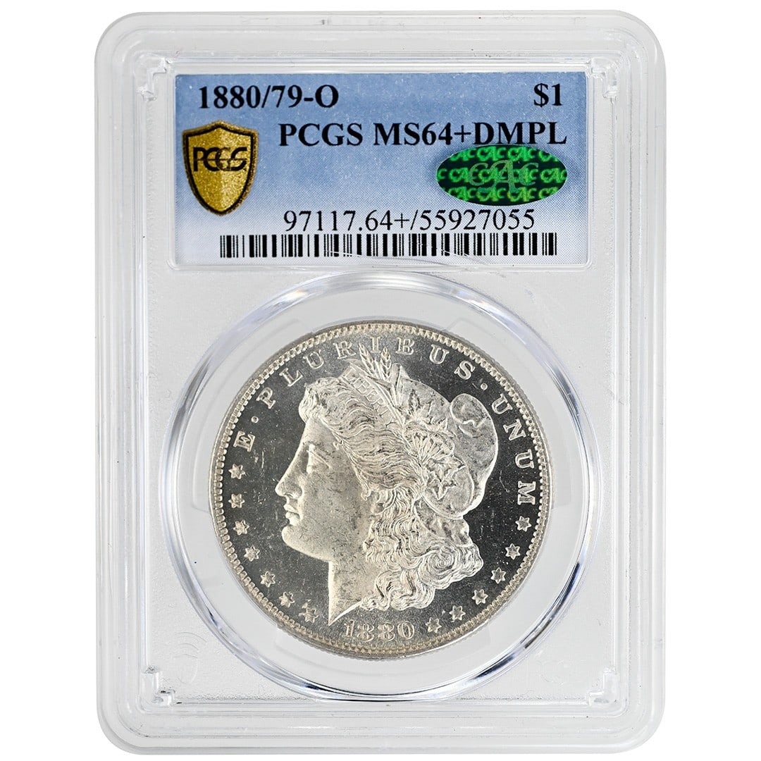 1880-O Morgan Dollar 80 over 79 PCGS CAC MS64+ DMPL (1 of 4)