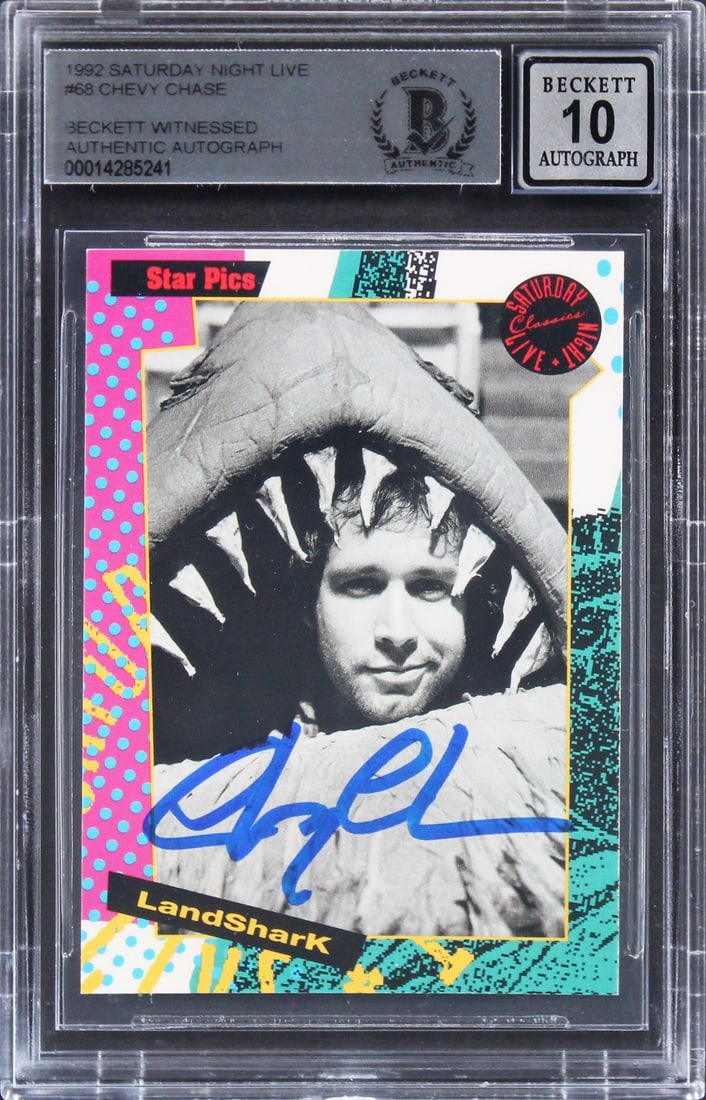 Chevy Chase Signed Saturday Night Live Card Graded 10 Beckett Authenticated (1 of 2)