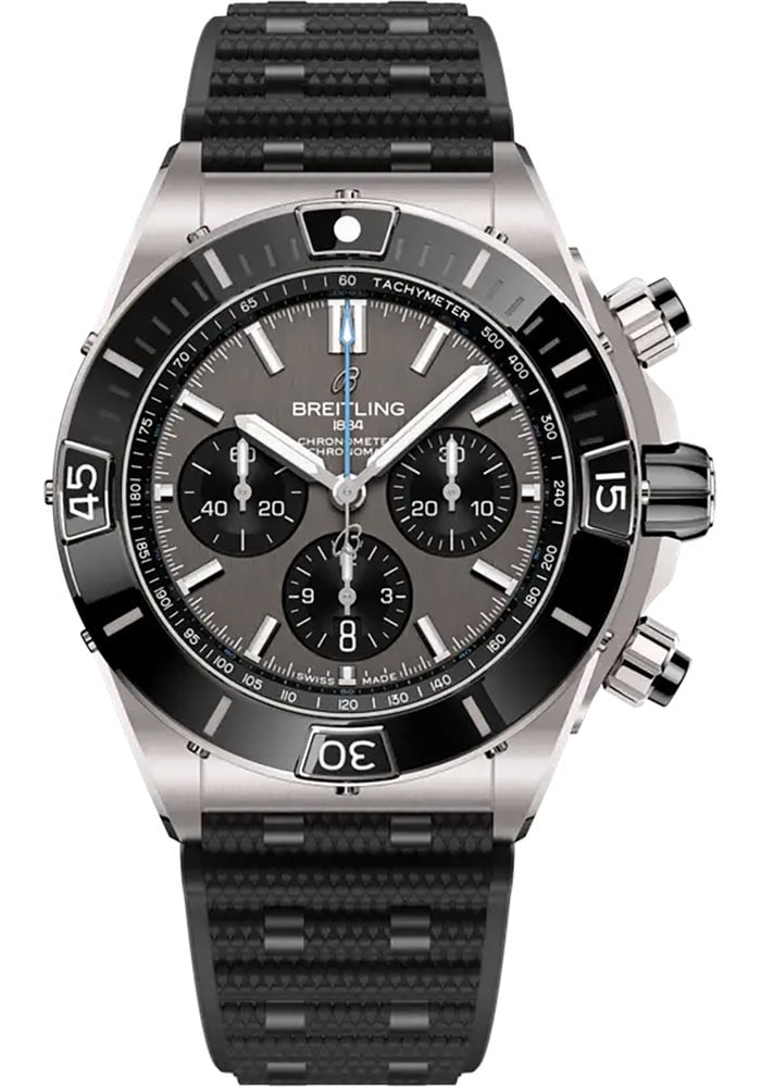 Breitling Super Chronomat B01 Anthracite Dial Rubber Strap Watch Ref EB0136251M1S1 (1 of 6)