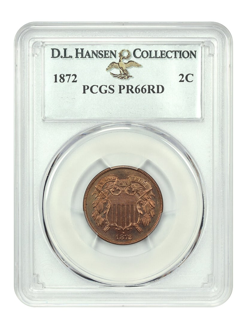 PCGS PR66RD 1872 Two Cent Coin ex D.L. Hansen (1 of 4)