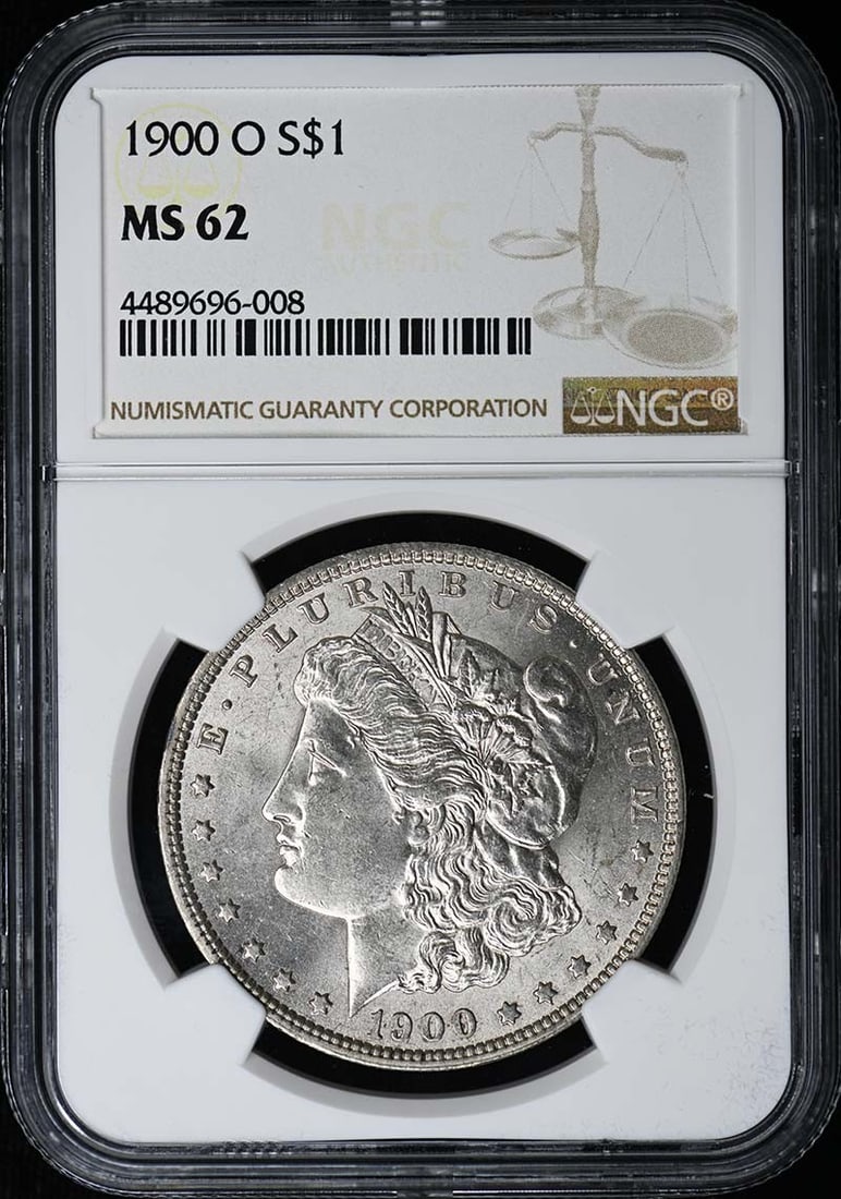 NGC MS62 1900 New Orleans Morgan Silver Dollar: NGC MS62 1900 New Orleans Morgan Silver Dollar This is a 1900-O Morgan Dollar from the United States, featuring the iconic Morgan design. Certified by NGC with a grade of MS62, this uncirculated coin 