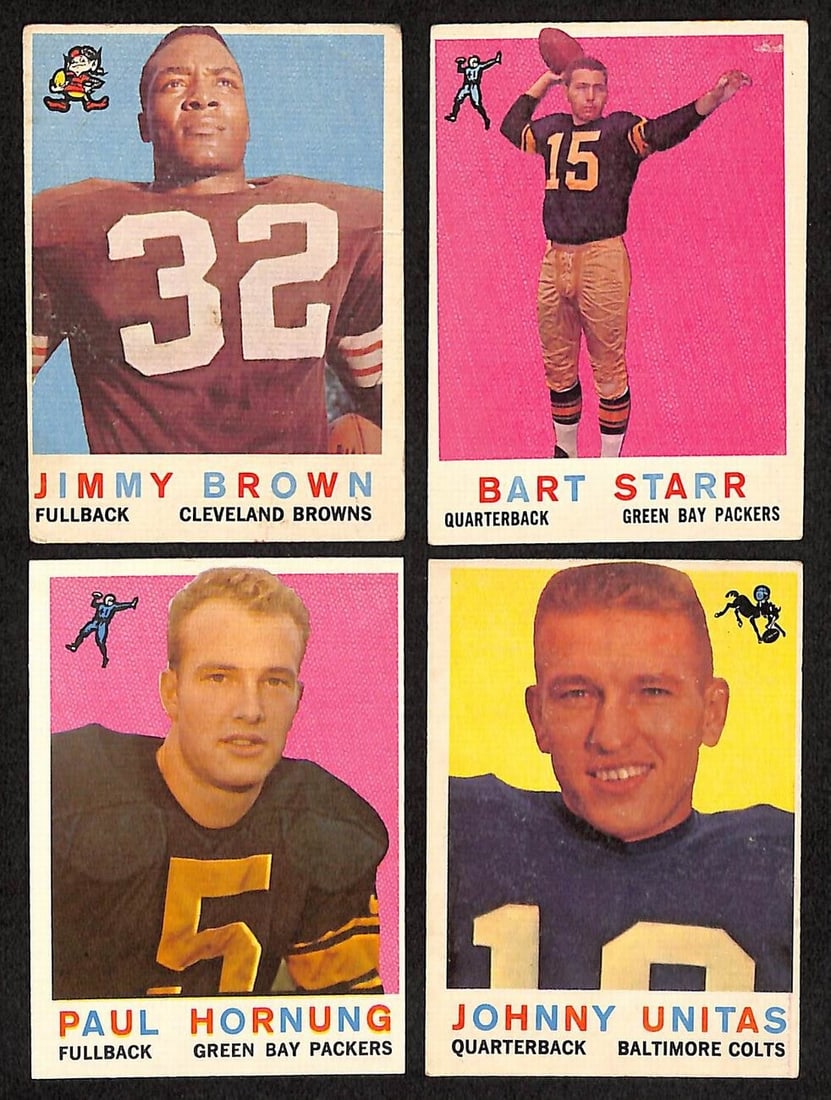 1959 Topps Football Complete Set 1-176 Unitas Starr Hornung: 1959 Topps Football Complete Set 1-176 Unitas Starr Hornung Offered is a complete set of 1959 Topps Football cards, comprising all 176 cards from the iconic season. Each card is professionally stored 