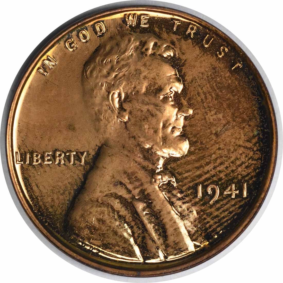 1941 Copper Lincoln Wheat Proof Cent Choice Proof+: 1941 Copper Lincoln Wheat Proof Cent Choice Proof+ This 1941 Lincoln Wheat Cent is a Choice Proof+ example, featuring an uncirculated proof strike. The coin is composed of copper and was minted in the