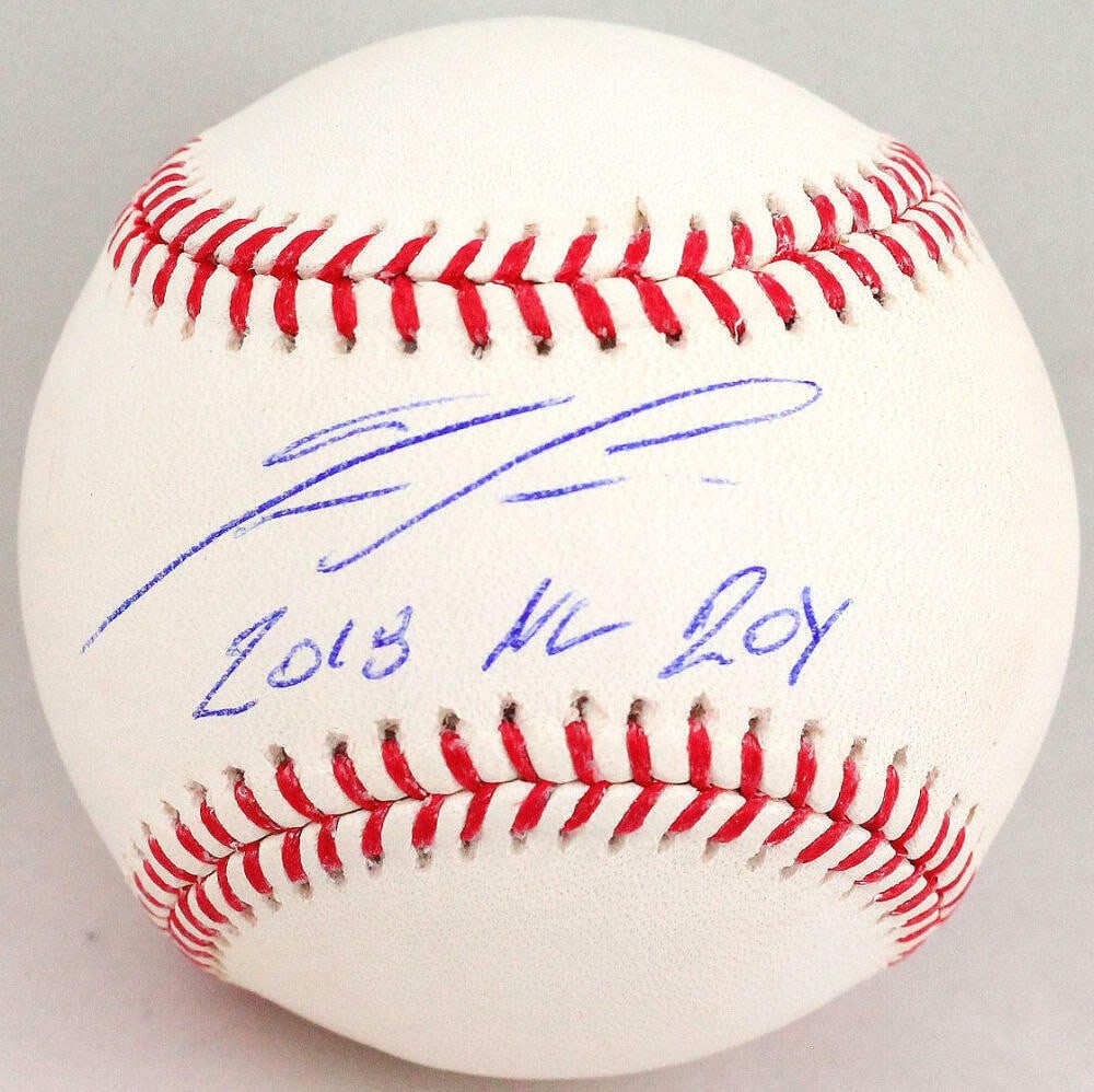 Rawlings OML baseball signed by Ronald Acuna 2018 NL ROY Beckett: Rawlings OML baseball signed by Ronald Acuna 2018 NL ROY Beckett This Rawlings OML baseball is autographed by Ronald Acuna and includes a 2018 NL ROY inscription. It is an original signed baseball, pr