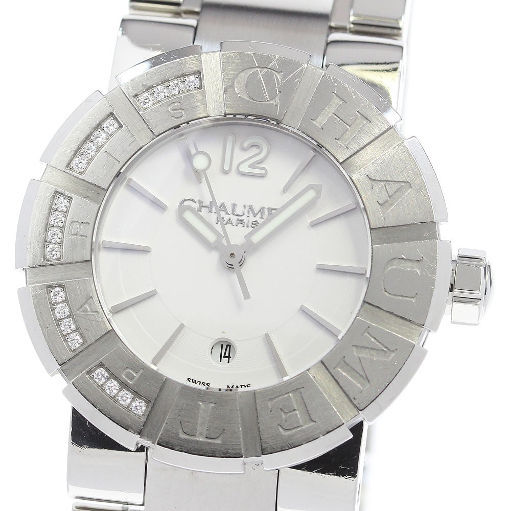 Chaumet Class One W17624-35A Unisex Quartz Watch Diamond Bezel: Chaumet Class One W17624-35A Unisex Quartz Watch Diamond Bezel Chaumet Class One diamond bezel quartz wristwatch in pre-owned condition. This unisex watch is identified as a Swiss-made wristwatch and 