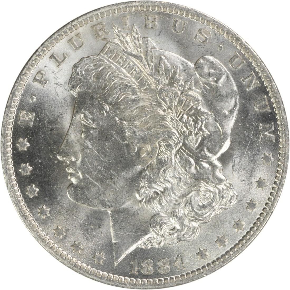 Choice BU 1884 O Silver Dollar Morgan Uncertified New Orleans Mint: Choice BU 1884 O Silver Dollar Morgan Uncertified New Orleans Mint This 1884-O Morgan Silver Dollar is a Choice Brilliant Uncirculated example from the New Orleans Mint. Composed of silver, this pre-o