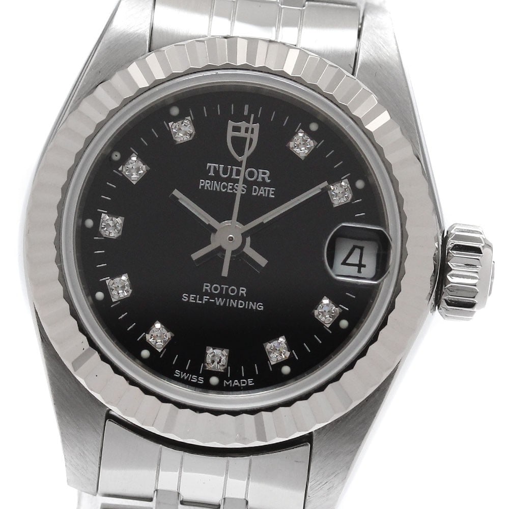 Women's Automatic Wristwatch TUDOR Princess Date 92514 WG Bezel: Women's Automatic Wristwatch TUDOR Princess Date 92514 WG Bezel Pre-owned TUDOR Princess Date women's wristwatch with automatic movement and a WG bezel. Swiss-made and designed for women, this watch c