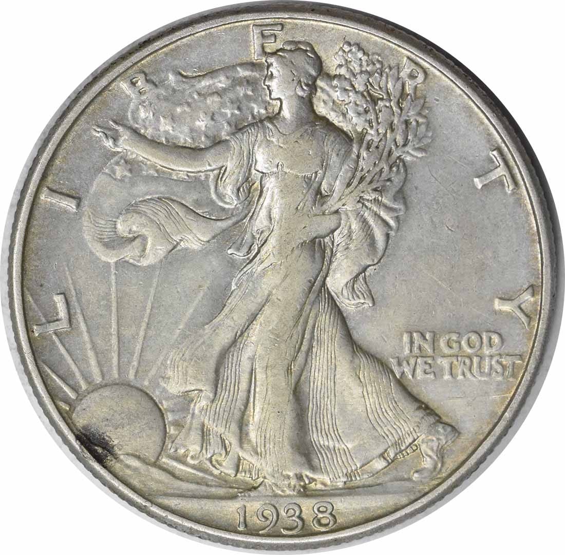 1938-D Walking Liberty Half Dollar 90% Silver Coin XF: 1938-D Walking Liberty Half Dollar 90% Silver Coin XF This 1938-D Walking Liberty Silver Half Dollar is a remarkable piece of American numismatic history, featuring the iconic design by Adolph Alexand
