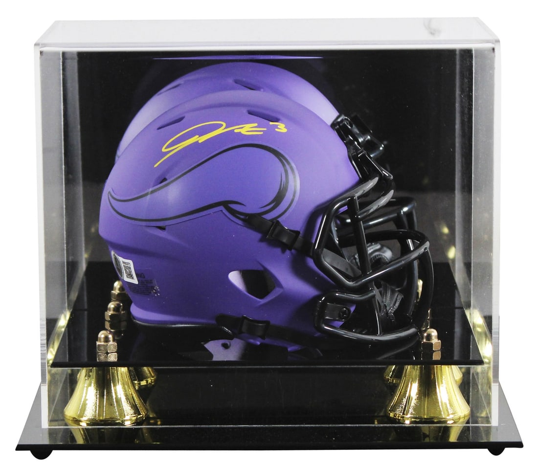 Minnesota Vikings Jordan Addison Signed Rave Speed Mini Helmet with BAS Authentication (1 of 3)