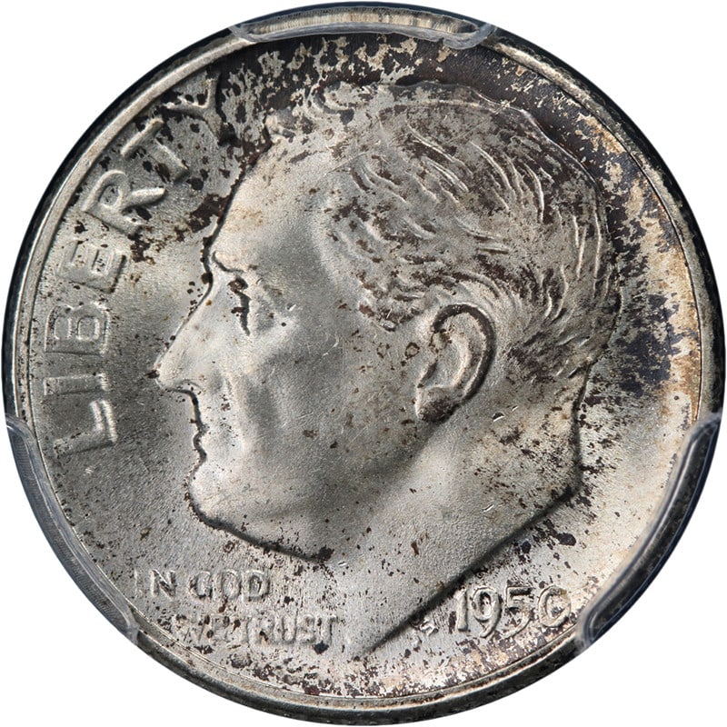 1950-S Roosevelt Dime PCGS MS66 FB Strong Strike Silver Coin: 1950-S Roosevelt Dime PCGS MS66 FB Strong Strike Silver Coin This stunning 1950-S Roosevelt Dime features impressive eye appeal, showcasing fantastic luster and a strong strike. Graded PCGS MS66 FB, t