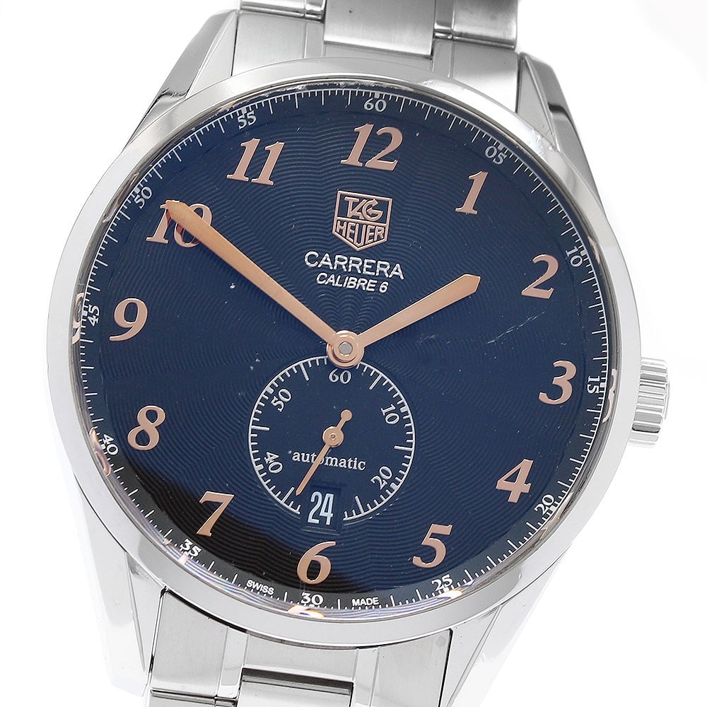 TAG HEUER Carrera Heritage Caliber 6 Date Mens Wristwatch WAS2114: TAG HEUER Carrera Heritage Caliber 6 Date Mens Wristwatch WAS2114 TAG Heuer Carrera Heritage Caliber 6 Date men's wristwatch. This pre-owned Swiss-made watch is part of the Carrera Heritage line and f