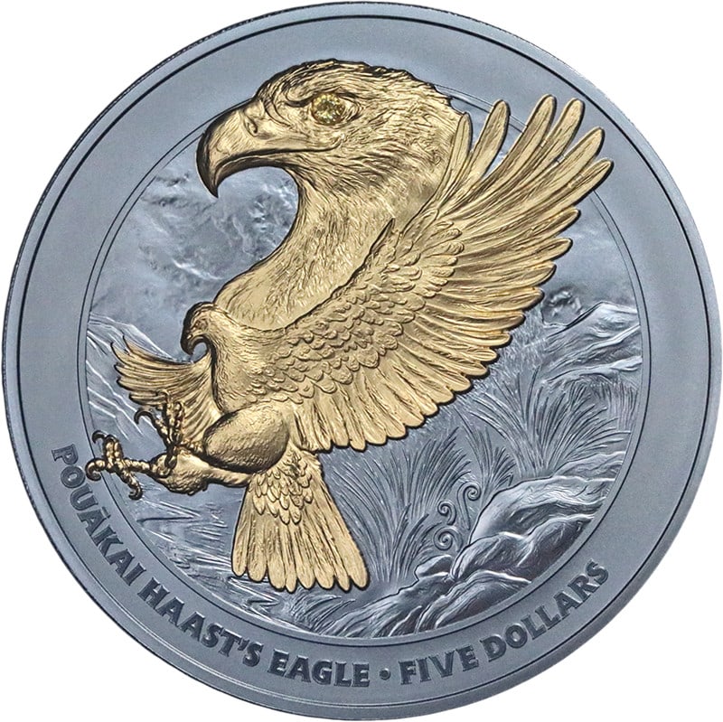 2025 New Zealand 2 Oz Silver Pouakai Haast's Eagle Black Proof Coin OGP COA: 2025 New Zealand 2 Oz Silver Pouakai Haast's Eagle Black Proof Coin OGP COA This is a 2025 New Zealand 2 Ounce Silver Pouakai Haast's Eagle Black Proof coin, recognized for its stunning luster and exc