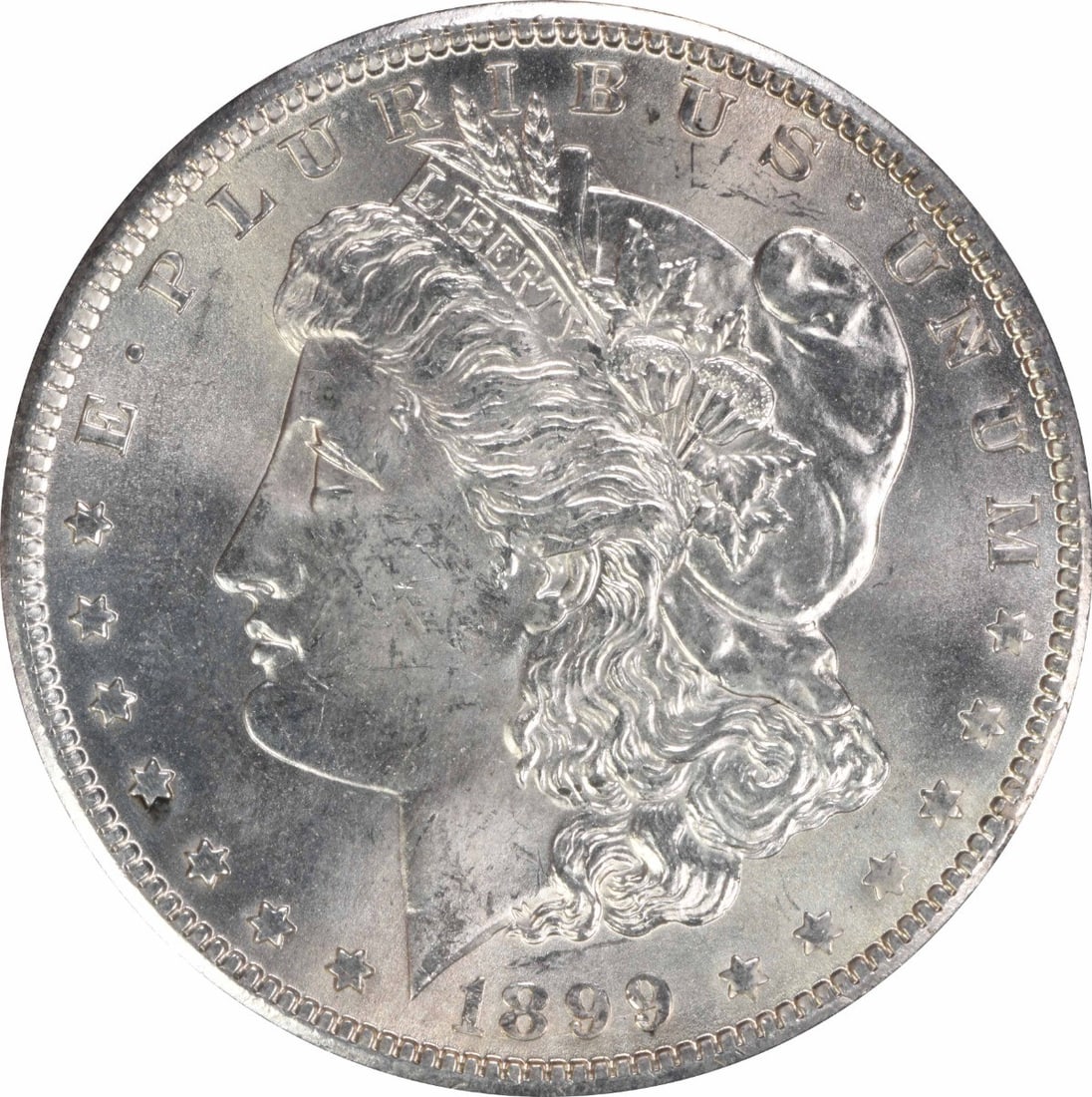 Choice BU 1899-O Silver Morgan Dollar Uncertified US Coin: Choice BU 1899-O Silver Morgan Dollar Uncertified US Coin This is an 1899-O Morgan Silver Dollar from the United States. The coin is uncirculated and features a Choice Brilliant Uncirculated (BU) grad