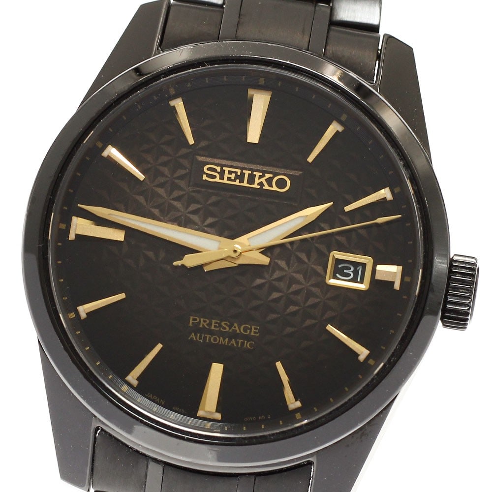 Seiko Presage Akatsuki men's automatic date watch limited edition: Seiko Presage Akatsuki men's automatic date watch limited edition This is a Seiko Presage 140th Anniversary Limited Edition Akatsuki men's wristwatch, model SARX085/6R35-01K0. It features a stainless 