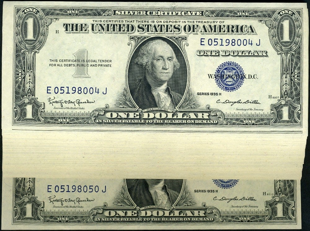 40pc Lot 1935-H $1 Silver Certificates FR 1618 E-J Block Gem CU (1 of 2)